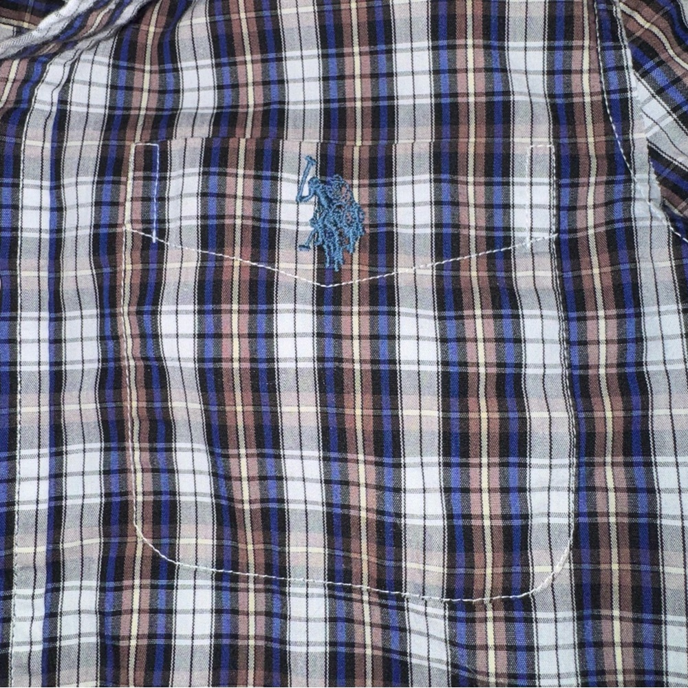 Boys, Polo by Ralph Lauren, Plaid Button-Down Shirt, Large-10/12 - Picture 5 of 9